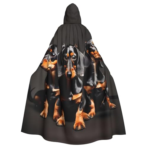 Cape à capuche teckels imprimés pour cosplay et carnaval