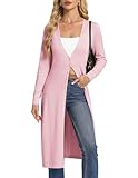 GRACE KARIN Women‘s Long-Sleeve V-Neck Long Cardigan Spring Lightweight Cardigans Blush Pink XL