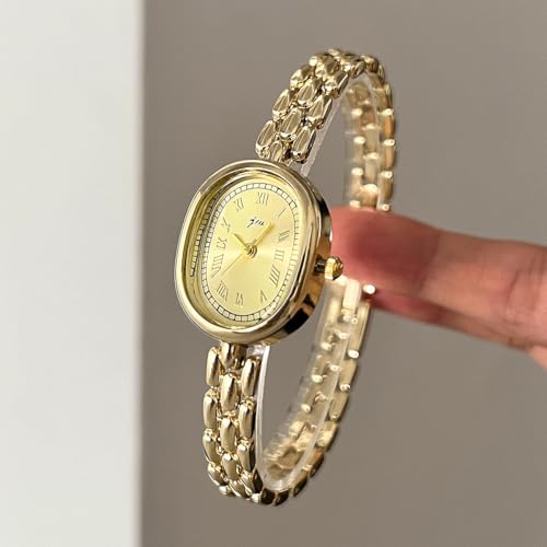 PASOY Women’s Bracelet Watch Small Face – Elegant Oval Quartz Analog Wristwatch with Metal Link Band, Gold & Silver Options, Slim Roman Numeral Dial Dress Watch for Ladies - Image 6