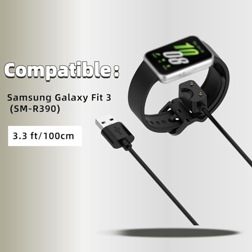 Image of Charger Cable Compatible with Samsung Galaxy Fit 3 USB-C Magnetic Replacement Charging Cable Cord Accessory - Replacement Charging Cable (Black, 100cm)