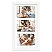 Golden State Art, Displays (3) 5x7 Pictures, White Photo Wood Collage Frame with Real Glass and White Mat