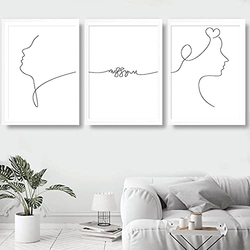 Art abstrait image nordique décor à la maison couples romantiques 60x80cm