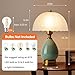 Flashine Ceramic Table lamp, Modern Bedside Lamps Green Mid Century Vintage Desk Lamp Retro Glass Mushroom Traditional Lamp for Nightstand Living Room Bedroom Home Decor (S04GN-1PACK)