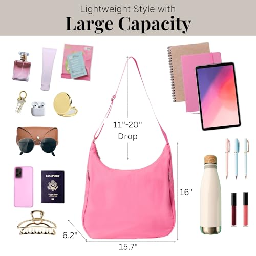 Image of Baggallini Swift Hobo Crossbody Bag for Women - Lightweight 15.7 inchx16 inch Travel Purse Handbag Hobo Bag