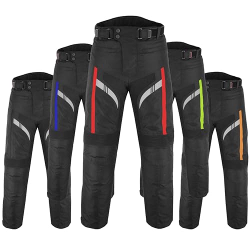 VASTER Pantalones de Moto Blindados Impermeables, Pantalones de protección de Tela Textil Cordura...