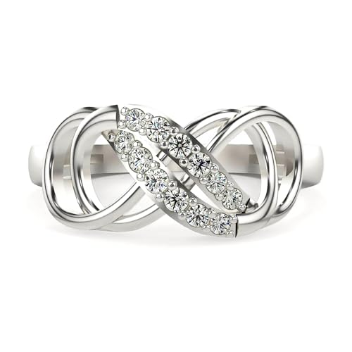 Image of Sterling Silver & Certified Lab Grown Diamond 0.15cts | Ring For Women /Girls | Stylish & Elegant | VGPR0026