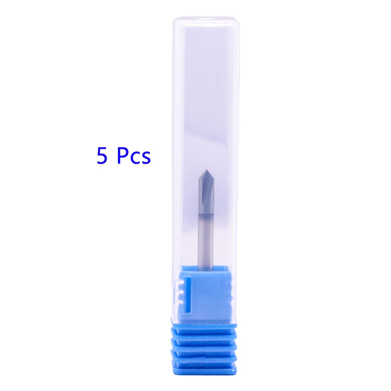 Solid Carbide Chamfer End Mill(5Pcs, 1/8") - AlTiN Coated, 2 Flute, 90° Chamfer Angle, 1/8" Shank 1-1/2" OAL, Single End, V Groove Router Bit for Milling Alloy Steel, Hardened Steel, Iron, Copper