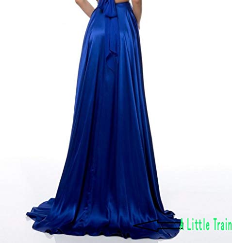 Diydress Women’s Split Satin Skirts Long Floor Length High Waist Formal Prom Party Skirts with Train Back Zipper Closure Claret3