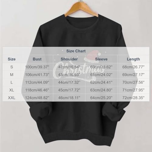 Womens Christmas Sweatshirt Shinny Sequin Rhinestone Xmas Shirt Sweater - image 3