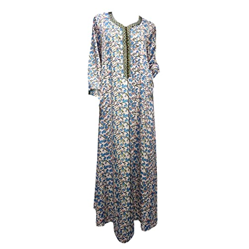 Robe musulmane imprimé floral pour femme et enfant style Dubaï