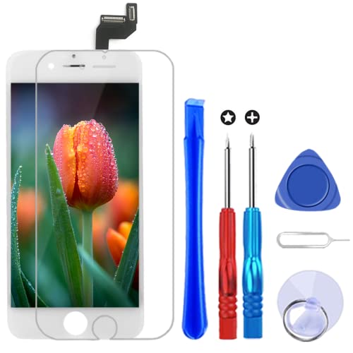 Brinonac Screen Replacement for iPhone 6s 4.7 inch LCD Digitizer Touch Screen LCD Replacement Screen Frame Assembly Full Set with Tools and Screen Protector (White)