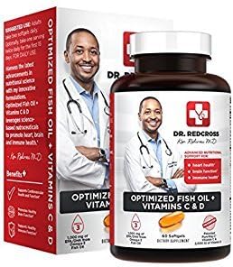 Dr. Ken Redcross, MD - Optimized Omega-3 Fish Oil with Vitamins C and D - High EPA and DHA