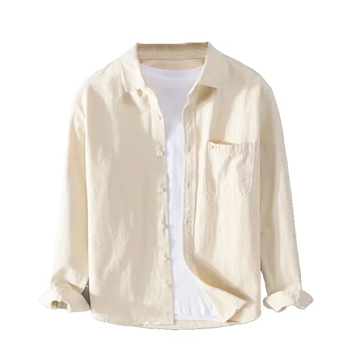 Chemise en coton hommes à manches longues avec poche style décontracté