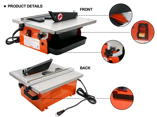 Viyuki Tile Cutter Saw Portable Wet Cutting Porcelain Tile Cutter Table Saw 7-Inch Wet Tile Saw #TOP3