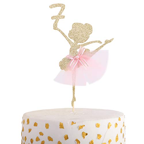 Ballet Cake Topper 6to9 Years Old - Ballerina, Birthday Cake Topper, Ballet Birthday Party, Dancing Princess Birthday Party, Birthday Party Cake Decoration Ballet Cake . (Ballet Cake Topper 7)