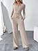 Trendy Queen Women's 2 Piece Matching Lounge Sets Fall Fashion Outfits Henley Neck Sweater Top Wide Leg Pants Sweat Suits Airport Travel Clothes Casual Sweatsuit Loungewear 2025 Khaki L