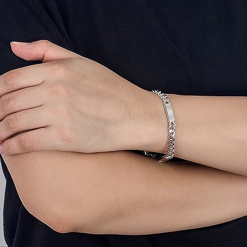 H&Beautimer Men 925 Sterling Silver Bracelet Handmade Link Chain Women 0.24 inch Curb Cuban Chain 7" 7.5" 8" 8.5" 9" Jewelry Gift2