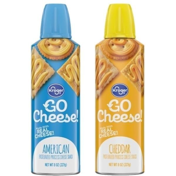 Go Cheese! American or Cheddar Flavor Spray Cheese 8 oz Can Pack of 2