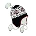 Bonnet péruvien doublé en Peluche très Chaude 100% Acrylique Taille Unique 58cm Environ Doublure Chullo pérou Hiver Chaud Pompon Femmes Hommes Mixte réf:2805 (Noir)
