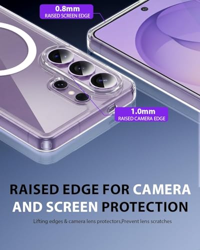 Image of QsmQam Crystal Hybrid Back Case Cover Compatible with Samsung Galaxy S26 Ultra |Compatible with MagSafe| Clear Protective Case | Transparent Back Case-(Military-Grade Polycarbonate + TPU,Dual Layered)