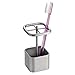 iDesign Gia Brushed Stainless Steel Divided Toothbrush Stand - 2.5