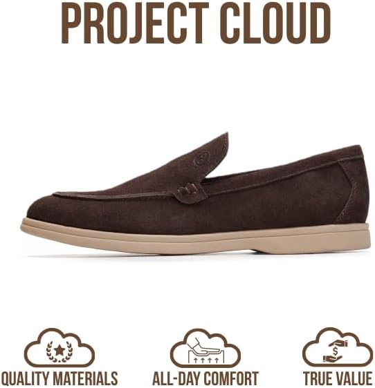 Project Cloud Mens Shoes 100% Genuine Leather Memory Foam Insole Loafers Slip On Shoes for Men - Venetian Men Casual Shoes Loafers for Men (Mark) - Image 3