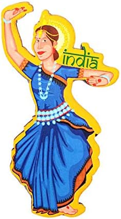 India Souvenir Wooden Fridge Magnet - Kathakalli India Dance,Perfect Souvenir for Gifting
