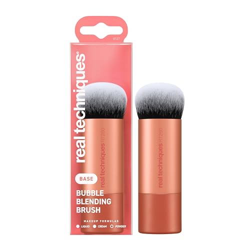 Real Techniques Pinceau de maquillage à bulles, pinceau facial polyvalent pour les produits liquides, en crème et en poudre, tête de brosse à bulles...