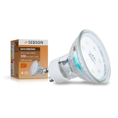SEBSON LED Lampe GU10 warmweiß 3,5W, ersetzt 35W Halogen, 300 Lumen, GU10 LED Strahler 230V, LED Leuchtmittel 110°, 10er Pack