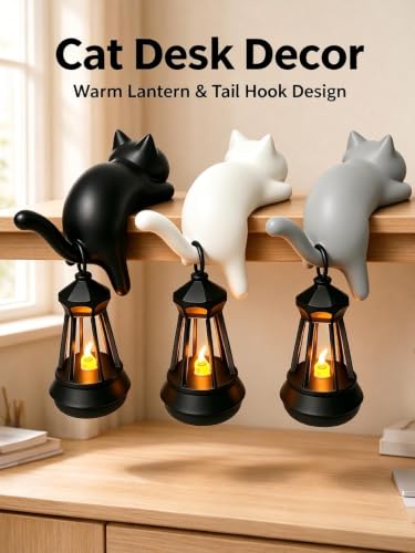 ChayWillow 3D Printed Cat Desk Decor with Hanging Lantern Light Set of 3 - image 2