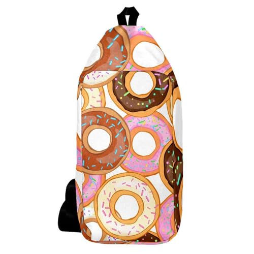 Sac à dos à bandoulière en forme de donut, sac multicolore homme et femme