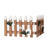 Material fiable: estas decoraciones de valla para árbol de Navidad están hechas principalmente de madera, y son resistentes al desgaste, fuertes, ligeras y duras. Son fáciles de usar y transportar, no se deforman ni rompen fácilmente, y confiables para un uso a largo plazo.