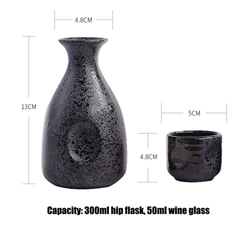 Juego de sake de cerámica tradicional con jarra y tazas estilo japonés modelo C 5
