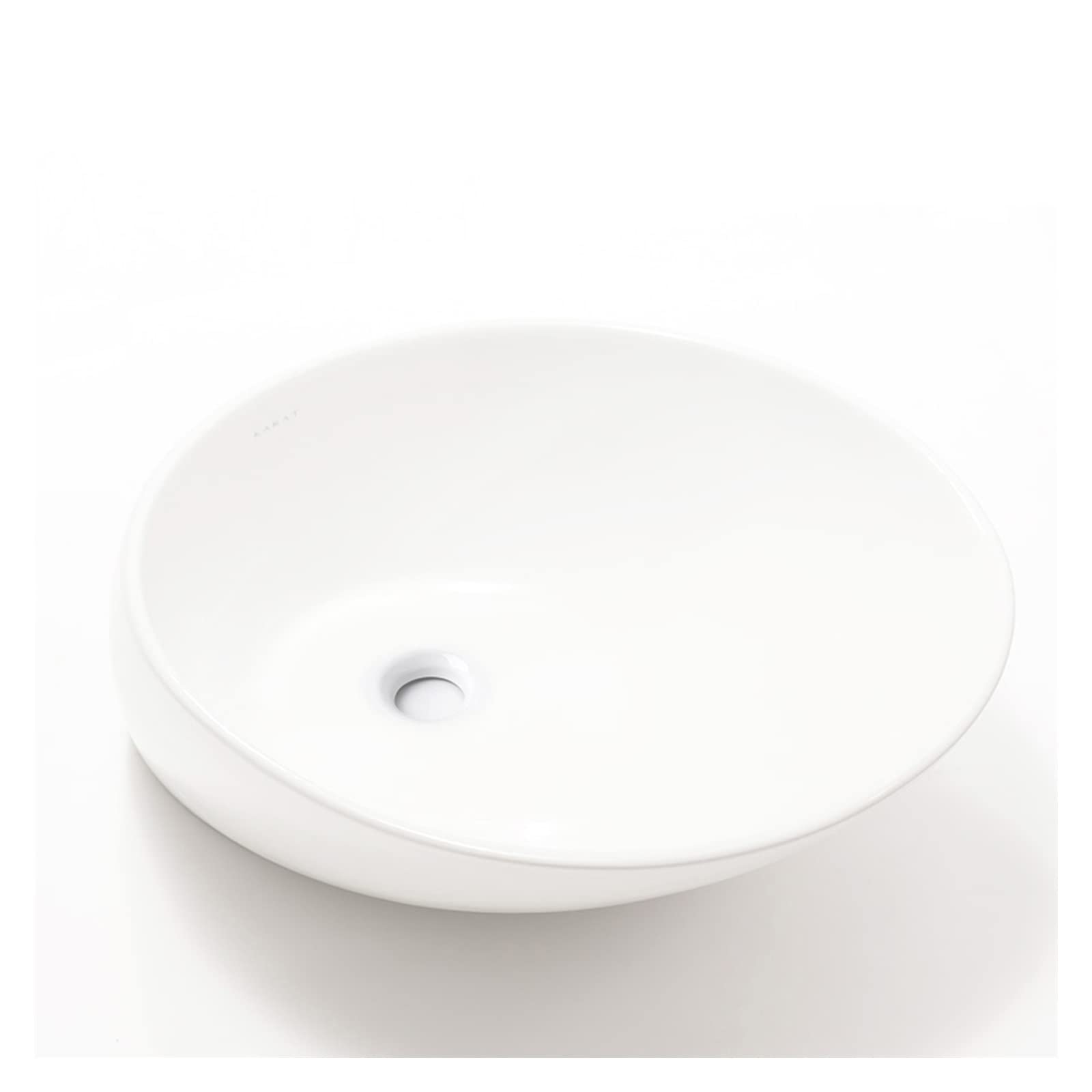 Runze765z One Color Sink Bowl Bathroom Vessel Sink Oval Above Counter White Porcelain Ceramic Bowl Basin, No Overflow Hole, Only Art Basin