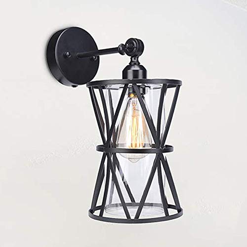 Aplique de pared ajustable retro E27 lámpara industrial de hierro orientable con enchufe 7