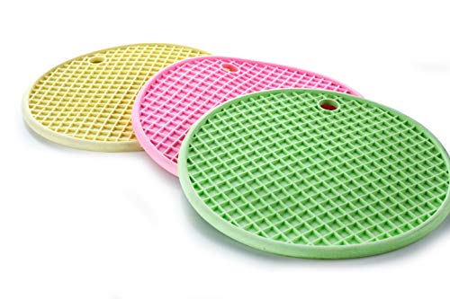 Image of Crystal Rubber Heat Resistant Hot Mat Set, 18 cm, 3-Pieces, Multicolor