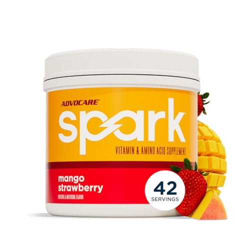 Image of AdvoCare Spark - Energy Drink Mix - Vitamin & Amino Acid Supplement - Supports Energy & Focus - Portable Immune Support - Sugar-Free - Mango Strawberry (10.5 oz)