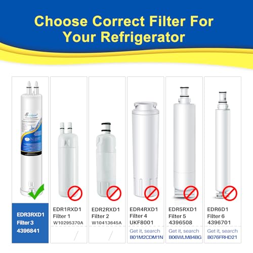 Image of EXCELPURE RFC6600A Refrigerator Water Filter Replacement for EDR3RXD1, Everydrop Filter 3, 4396841, 4396710, Kenmore 46-9083,46-9030, 9030, 9083, KAD3RXD1, WHR3RXD1, 4PACK