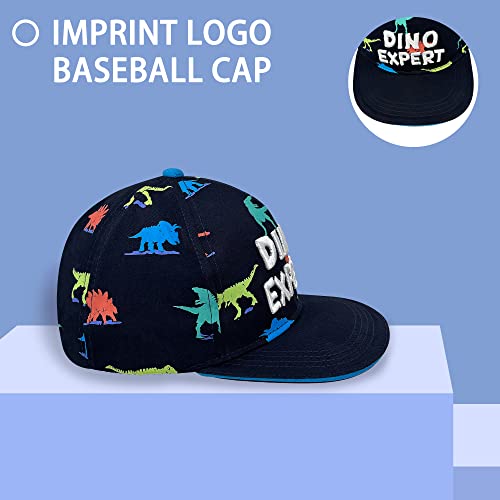 Image of Boys Baseball Hat Toddler Trucker Hat Adjustable Snapback Sun Hat Baseball Cap for Toddler Kids Boys 1-8 Years(Print Dino,50cm)