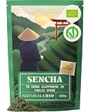 NaturaleBio Tè verde Sencha Giapponese Biologico - Upper Grade - da 100g. Bio, Naturale e Puro, Thè verde in foglie di primo raccolto coltivato in Giappone.