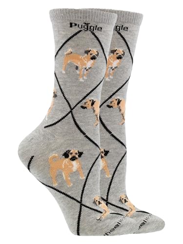Image of WHD Puggle Crew Socks for Women & Men | Gift for Dog Lovers, Cute Pet Socks