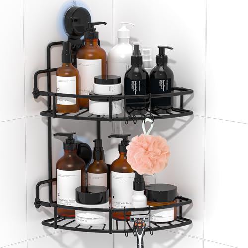 BANGMANG Corner Shower Caddy Suction Cup Corner Shower Shelves for Wall