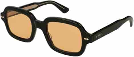 GUCCI グッチ GG0072S サングラス ブラック Gucci Square Sunglasses GG1072S 001 Black/Gold 56mm 1072 at Amazon