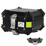 Gurblofy Motorcycle Top Case, 15L Aluminum Compact Motorcycle Top Box Black