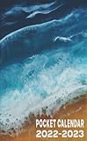  Pocket Calendar 2022-2023 For Purse: 2 Year Pocket Calendar Monthly Planner Small  January 2022 To December 2023 Agenda Organizer & Appointment book Epoxy Resin Art Ocean Waves beach Cover