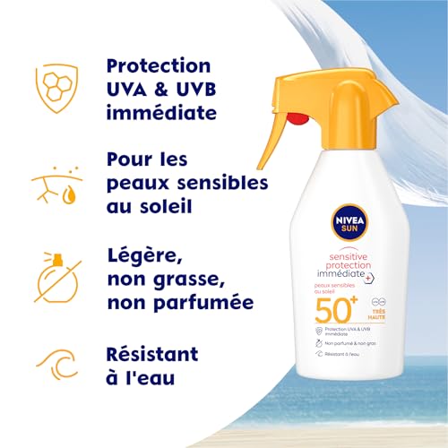 Crème Solaire Spray Corps Spf 50+ Peau Sensible Sun Nivea Le Spray De 270ml - vue 3
