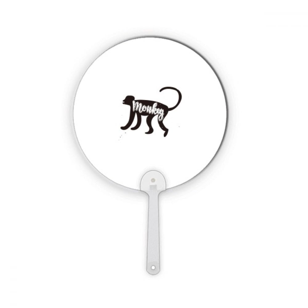 Monkey Black And White Animal Plastic Round Handheld Fan Decorations Craft