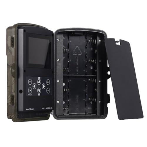GALPADA Cámara de Caza Ip65 1080p 16mp Sensor Pir y 42 LED IR para Vigilancia Nocturna al Aire Libre, Resistente Batería, Videocámara para Observación de Vida Silvestre y Seguridad