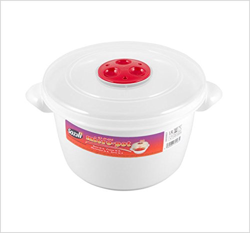 BS 2 x 1.5 litre Microwave Pot Tub with Ventilated Lid Heating Food Cooking