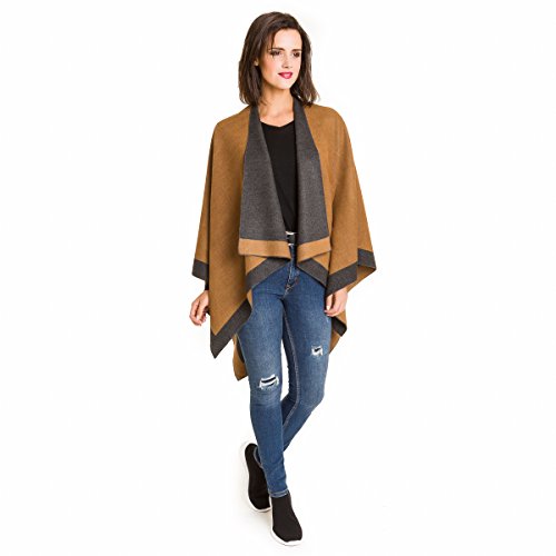 Women's Shawl Wrap Poncho Ruana Cape Cardigan Sweater Open Front for Travel Flight Cruises2